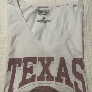 Women's White V-Neck Top